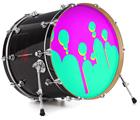 Vinyl Decal Skin Wrap for 20" Bass Kick Drum Head Drip Teal Pink Yellow - DRUM HEAD NOT INCLUDED