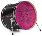 Decal Skin works with most 26" Bass Kick Drum Heads Folder Doodles Fuchsia - DRUM HEAD NOT INCLUDED