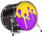 Decal Skin works with most 26" Bass Kick Drum Heads Drip Purple Yellow Teal - DRUM HEAD NOT INCLUDED