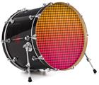 Decal Skin works with most 26" Bass Kick Drum Heads Faded Dots Hot Pink Orange - DRUM HEAD NOT INCLUDED