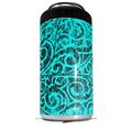WraptorSkinz Skin Decal Wrap compatible with Yeti 16oz Tall Colster Can Cooler Insulator Folder Doodles Neon Teal (COOLER NOT INCLUDED)