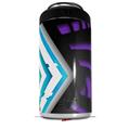 WraptorSkinz Skin Decal Wrap compatible with Yeti 16oz Tall Colster Can Cooler Insulator Black Waves Neon Teal Purple (COOLER NOT INCLUDED)