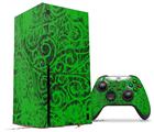 WraptorSkinz Skin Wrap compatible with the 2020 XBOX Series X Console and Controller Folder Doodles Green (XBOX NOT INCLUDED)