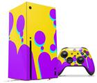 WraptorSkinz Skin Wrap compatible with the 2020 XBOX Series X Console and Controller Drip Purple Yellow Teal (XBOX NOT INCLUDED)