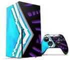 WraptorSkinz Skin Wrap compatible with the 2020 XBOX Series X Console and Controller Black Waves Neon Teal Purple (XBOX NOT INCLUDED)