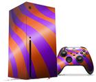 WraptorSkinz Skin Wrap compatible with the 2020 XBOX Series X Console and Controller Two Tone Waves Purple Red (XBOX NOT INCLUDED)
