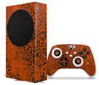 WraptorSkinz Skin Wrap compatible with the 2020 XBOX Series S Console and Controller Folder Doodles Burnt Orange (XBOX NOT INCLUDED)