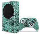 WraptorSkinz Skin Wrap compatible with the 2020 XBOX Series S Console and Controller Folder Doodles Seafoam Green (XBOX NOT INCLUDED)