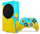WraptorSkinz Skin Wrap compatible with the 2020 XBOX Series S Console and Controller Drip Yellow Teal Pink (XBOX NOT INCLUDED)