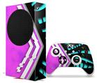 WraptorSkinz Skin Wrap compatible with the 2020 XBOX Series S Console and Controller Black Waves Neon Teal Hot Pink (XBOX NOT INCLUDED)