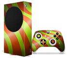 WraptorSkinz Skin Wrap compatible with the 2020 XBOX Series S Console and Controller Two Tone Waves Neon Green Orange (XBOX NOT INCLUDED)
