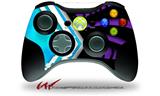 XBOX 360 Wireless Controller Decal Style Skin - Black Waves Neon Teal Purple (CONTROLLER NOT INCLUDED)