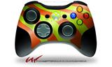 XBOX 360 Wireless Controller Decal Style Skin - Two Tone Waves Neon Green Orange (CONTROLLER NOT INCLUDED)