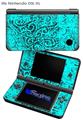 Folder Doodles Neon Teal - Decal Style Skin fits Nintendo DSi XL (DSi SOLD SEPARATELY)