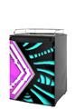 Kegerator Skin - Black Waves Neon Teal Hot Pink (fits medium sized dorm fridge and kegerators)
