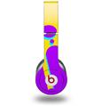 WraptorSkinz Skin Decal Wrap compatible with Beats Solo HD (Original) Drip Purple Yellow Teal (HEADPHONES NOT INCLUDED)