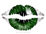 Eyeball Green Dark - Kissing Lips Fabric Wall Skin Decal measures 24x15 inches