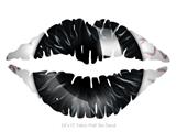 Eyeball Black - Kissing Lips Fabric Wall Skin Decal measures 24x15 inches