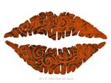 Folder Doodles Burnt Orange - Kissing Lips Fabric Wall Skin Decal measures 24x15 inches
