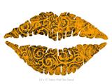 Folder Doodles Orange - Kissing Lips Fabric Wall Skin Decal measures 24x15 inches