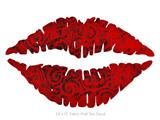 Folder Doodles Red - Kissing Lips Fabric Wall Skin Decal measures 24x15 inches