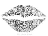 Folder Doodles White - Kissing Lips Fabric Wall Skin Decal measures 24x15 inches