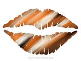 Paint Blend Orange - Kissing Lips Fabric Wall Skin Decal measures 24x15 inches