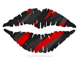 Jagged Camo Red - Kissing Lips Fabric Wall Skin Decal measures 24x15 inches