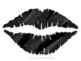 Jagged Camo Black - Kissing Lips Fabric Wall Skin Decal measures 24x15 inches