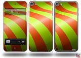 Two Tone Waves Neon Green Orange Decal Style Vinyl Skin - fits Apple iPod Touch 5G (IPOD NOT INCLUDED)