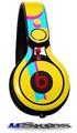 WraptorSkinz Skin Decal Wrap compatible with Beats Mixr Headphones Drip Yellow Teal Pink Skin Only (HEADPHONES NOT INCLUDED)