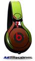 WraptorSkinz Skin Decal Wrap compatible with Beats Mixr Headphones Two Tone Waves Neon Green Orange Skin Only (HEADPHONES NOT INCLUDED)