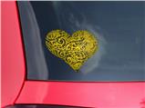 Folder Doodles Yellow - I Heart Love Car Window Decal 6.5 x 5.5 inches