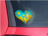 Drip Yellow Teal Pink - I Heart Love Car Window Decal 6.5 x 5.5 inches