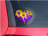 Drip Purple Yellow Teal - I Heart Love Car Window Decal 6.5 x 5.5 inches