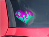 Drip Teal Pink Yellow - I Heart Love Car Window Decal 6.5 x 5.5 inches