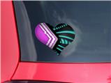 Black Waves Neon Teal Hot Pink - I Heart Love Car Window Decal 6.5 x 5.5 inches