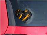 Jagged Camo Orange - I Heart Love Car Window Decal 6.5 x 5.5 inches