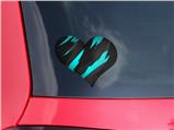 Jagged Camo Neon Teal - I Heart Love Car Window Decal 6.5 x 5.5 inches