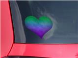 Faded Dots Purple Green - I Heart Love Car Window Decal 6.5 x 5.5 inches