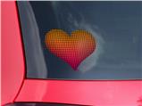 Faded Dots Hot Pink Orange - I Heart Love Car Window Decal 6.5 x 5.5 inches